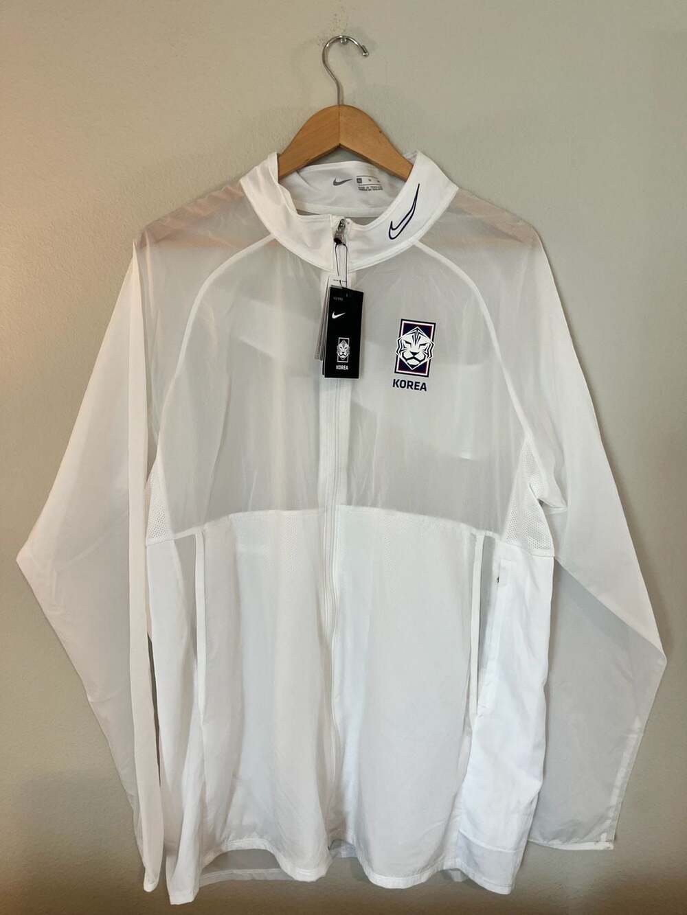 NEW, Nike South Korea Football Windbreaker, White Soccer Federation, XL